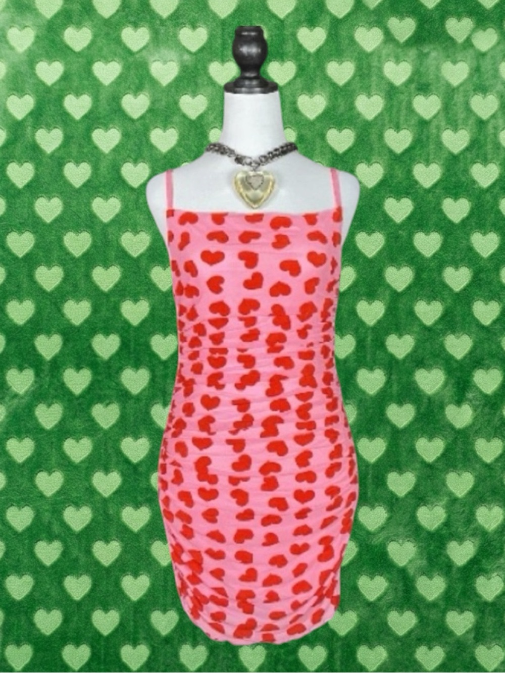 Dolls Kill Sugar Thrillz NWT Coquette Kawaii Princesscore Velvet Heart Dress L